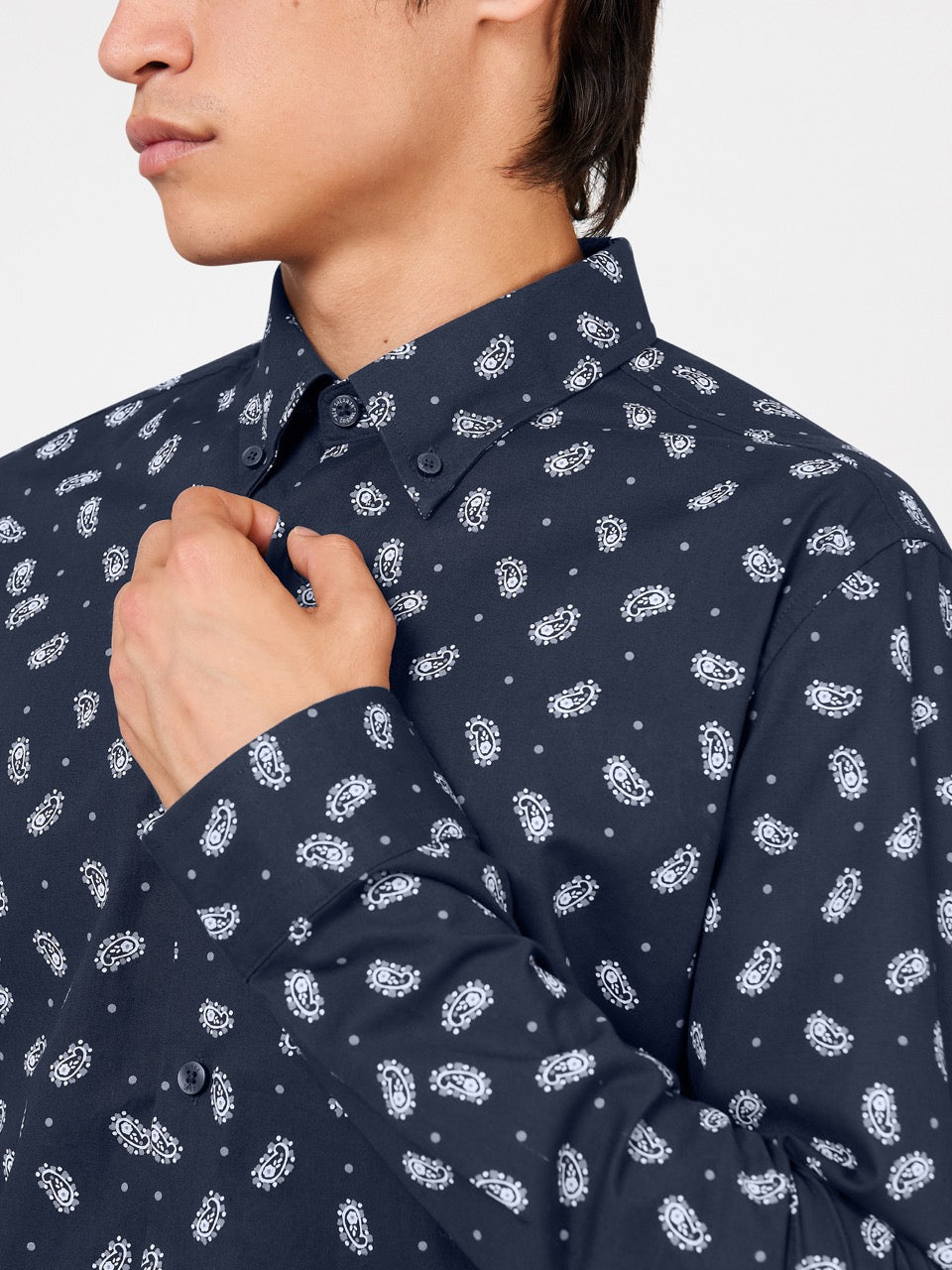 Chemises Ben Sherman Micro Paisley Bleu Marine | BDK-91397874